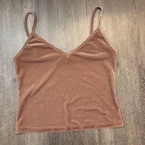 Cropped Velvet V-Neck Tank Top
